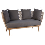REGINA STUDIO Soleil 2-Seat Cotton Rope Sofa in Eucalyptus Wood With Scatter Cushions, Indoor and Outdoor, 184cm