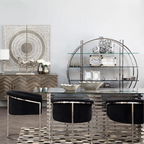 REGINA STUDIO Tulip | Black And Silver Dining Chair | Velvet and Stainless Steel