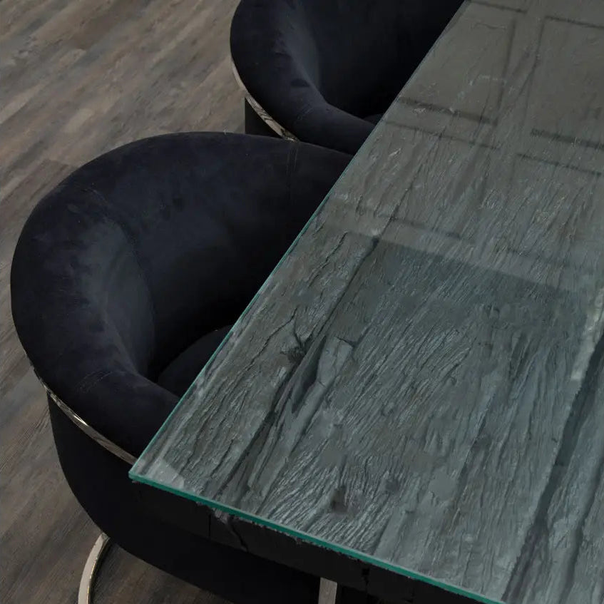 REGINA STUDIO Tulip | Black And Silver Dining Chair | Velvet and Stainless Steel