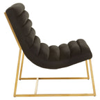 REGINA STUDIO Tulip | Black and Gold Lounge Chair | Velvet 