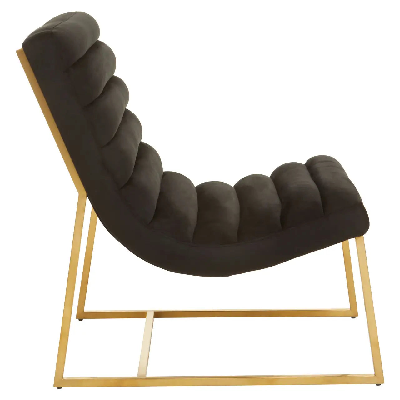 REGINA STUDIO Tulip | Black and Gold Lounge Chair | Velvet 