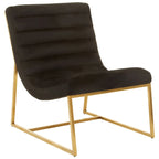 REGINA STUDIO Tulip | Black and Gold Lounge Chair | Velvet