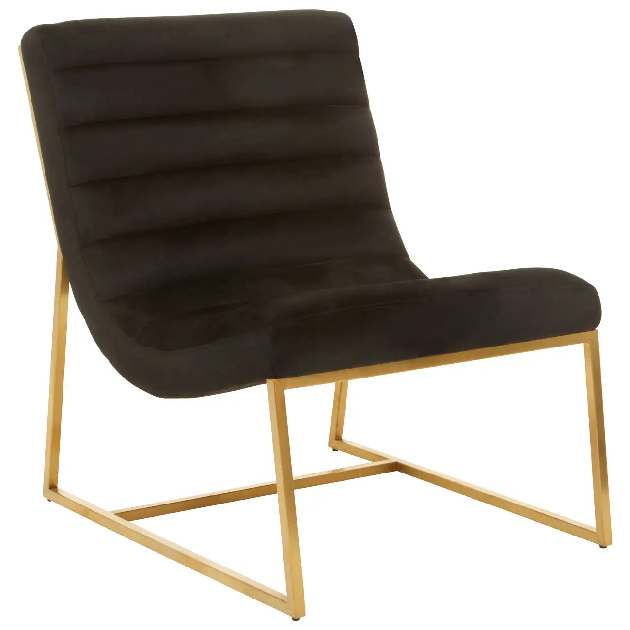 REGINA STUDIO Tulip | Black and Gold Lounge Chair | Velvet