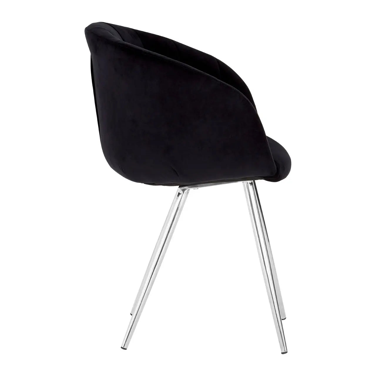 REGINA STUDIO Tulip | Black and Silver Dining Chair | Velvet and Stainless Steel