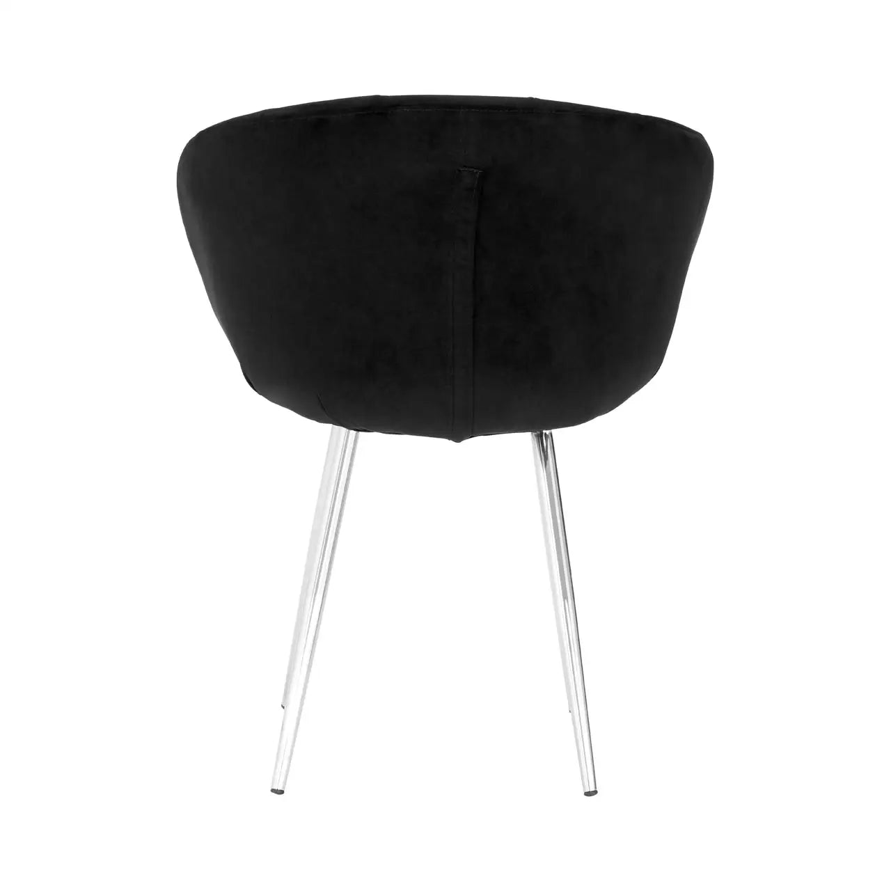 REGINA STUDIO Tulip | Black and Silver Dining Chair | Velvet and Stainless Steel
