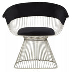 REGINA STUDIO Tulip | Black and Silver Fan Chair | Velvet and Stainless Steel
