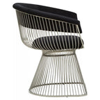 REGINA STUDIO Tulip | Black and Silver Fan Chair | Velvet and Stainless Steel