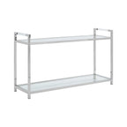 REGINA STUDIO Tulip Stainless Steel Silver Console Table with Tempered Glass Top