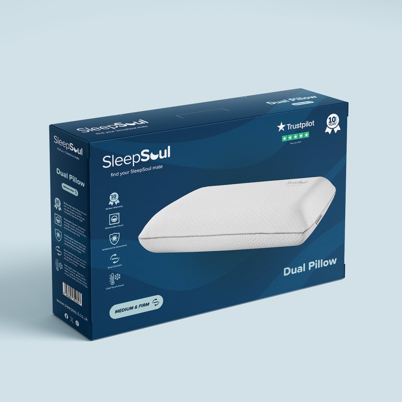 SLEEPSOUL Antibacterial Cool Touch Dual Pillow
