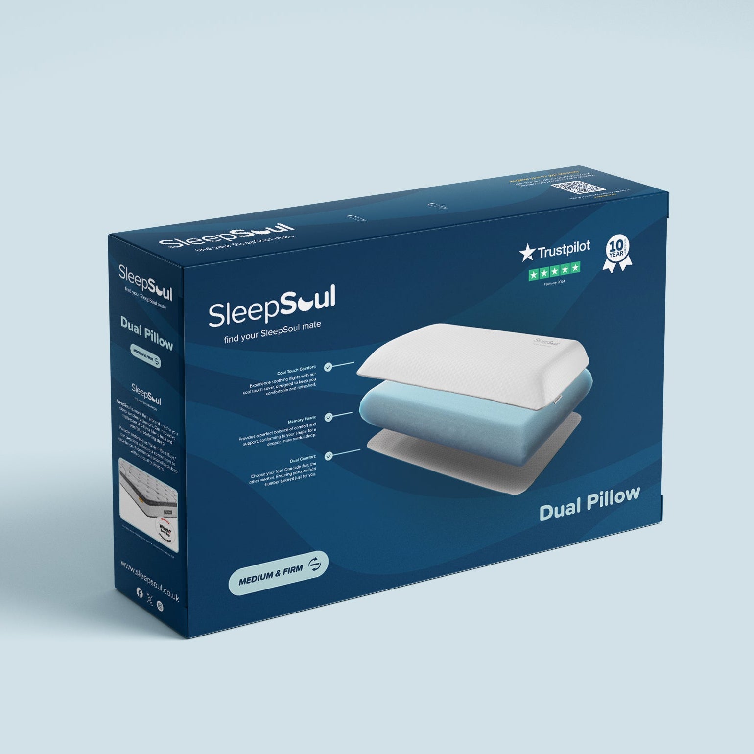 SLEEPSOUL Antibacterial Cool Touch Dual Pillow