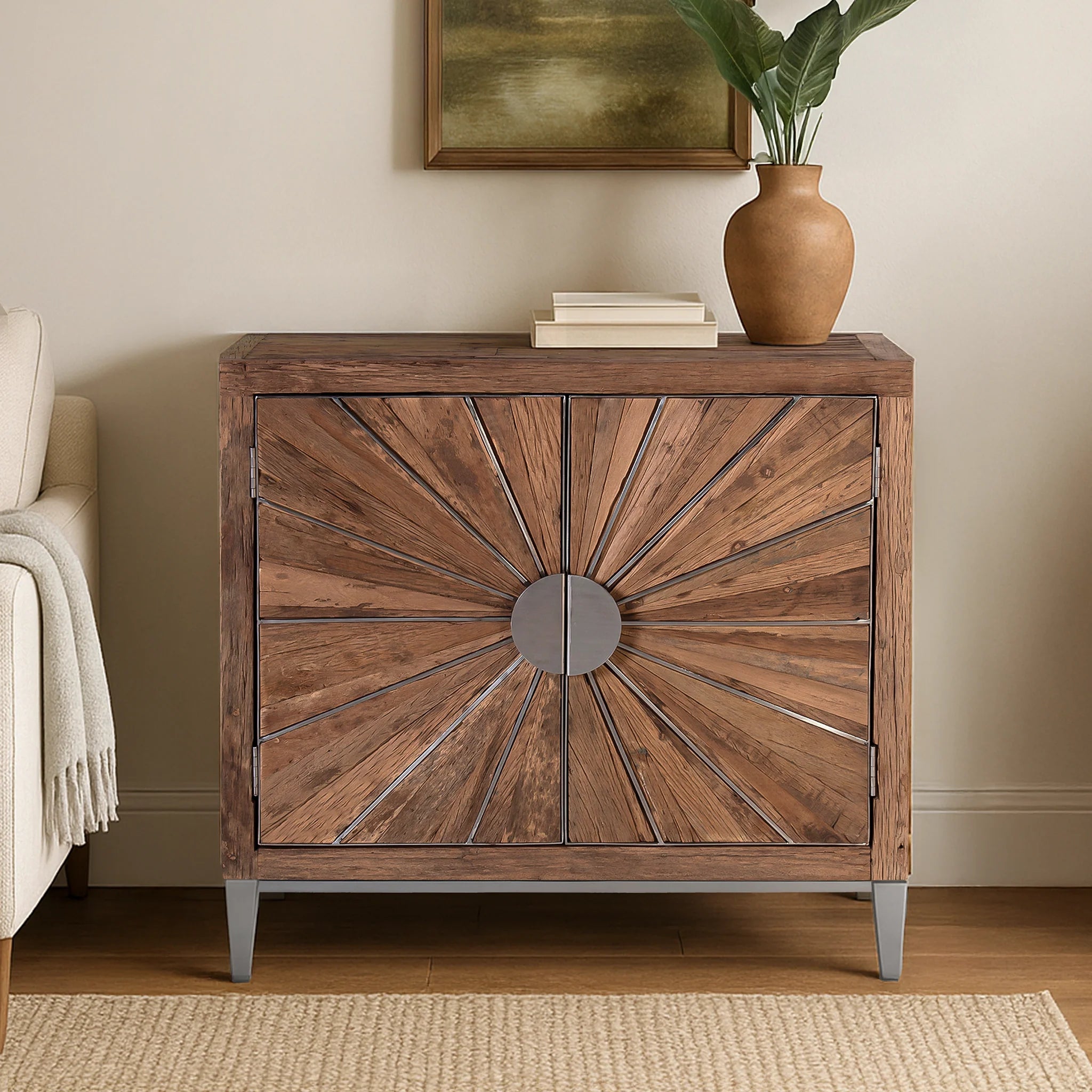 TRAMPOLINE Mode Rustic Reclaimed Wood Two-Door Sideboard/Cabinet