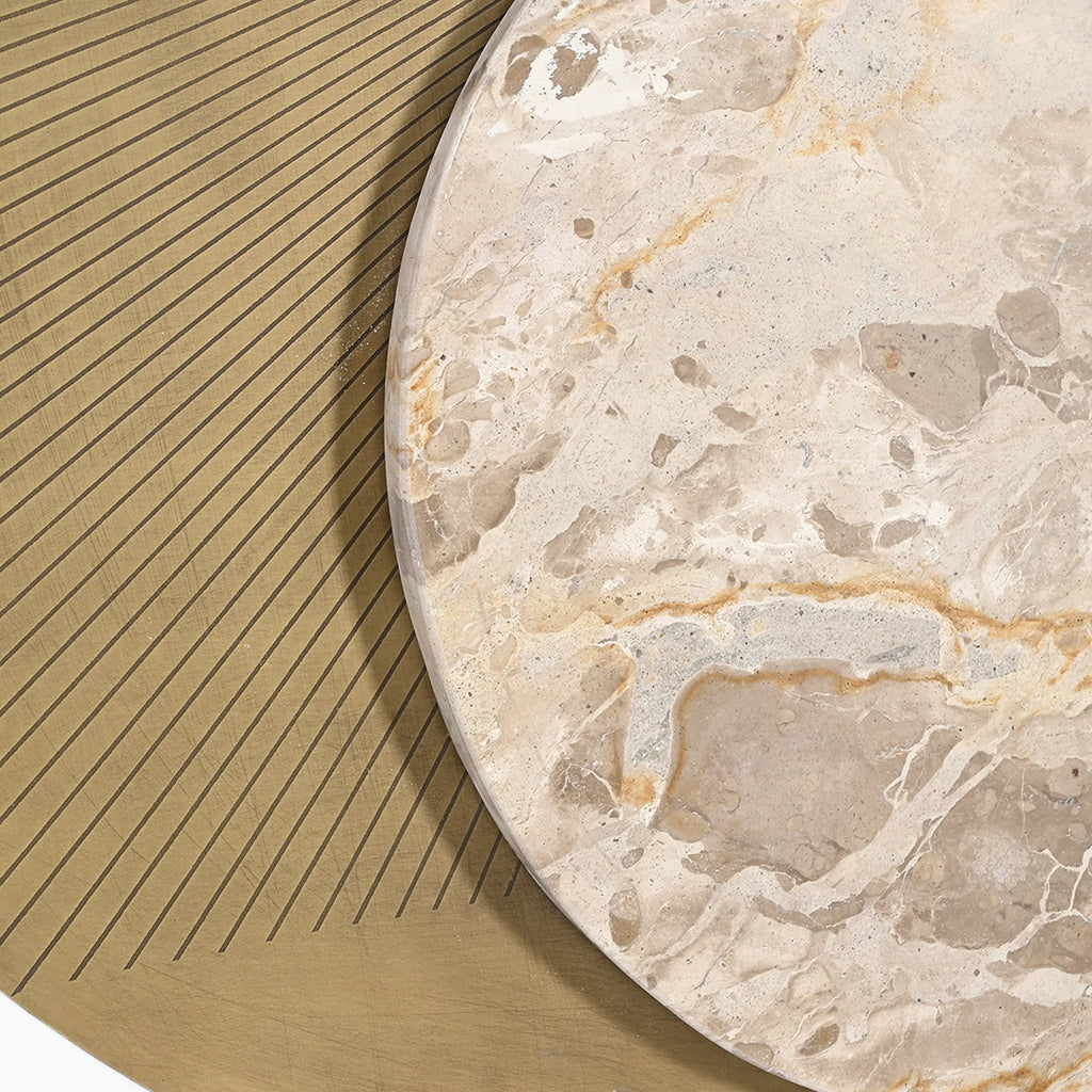 TRAMPOLINE Rayen Iron Wall Panel With Italian Marble Inlay (Set of 3)