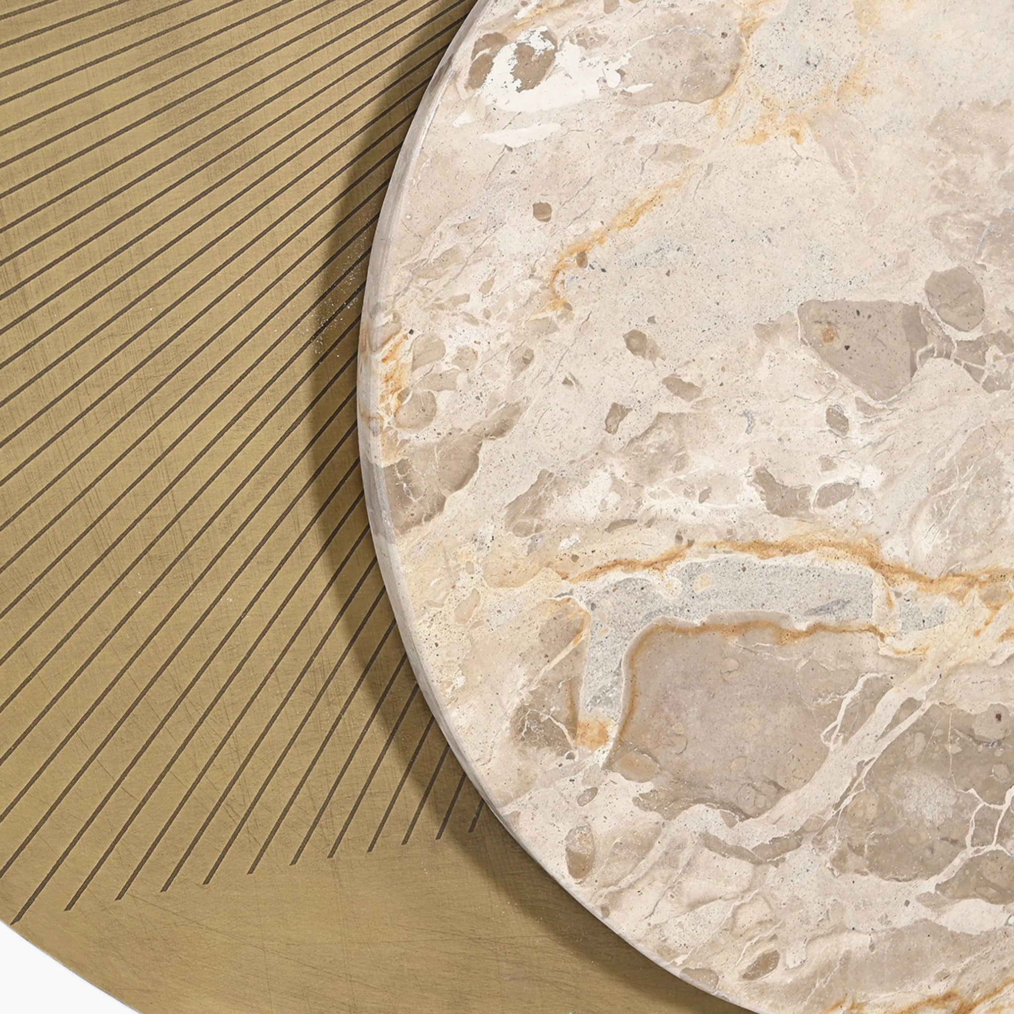 TRAMPOLINE Rayen Iron Wall Panel With Italian Marble Inlay (Set of 3)