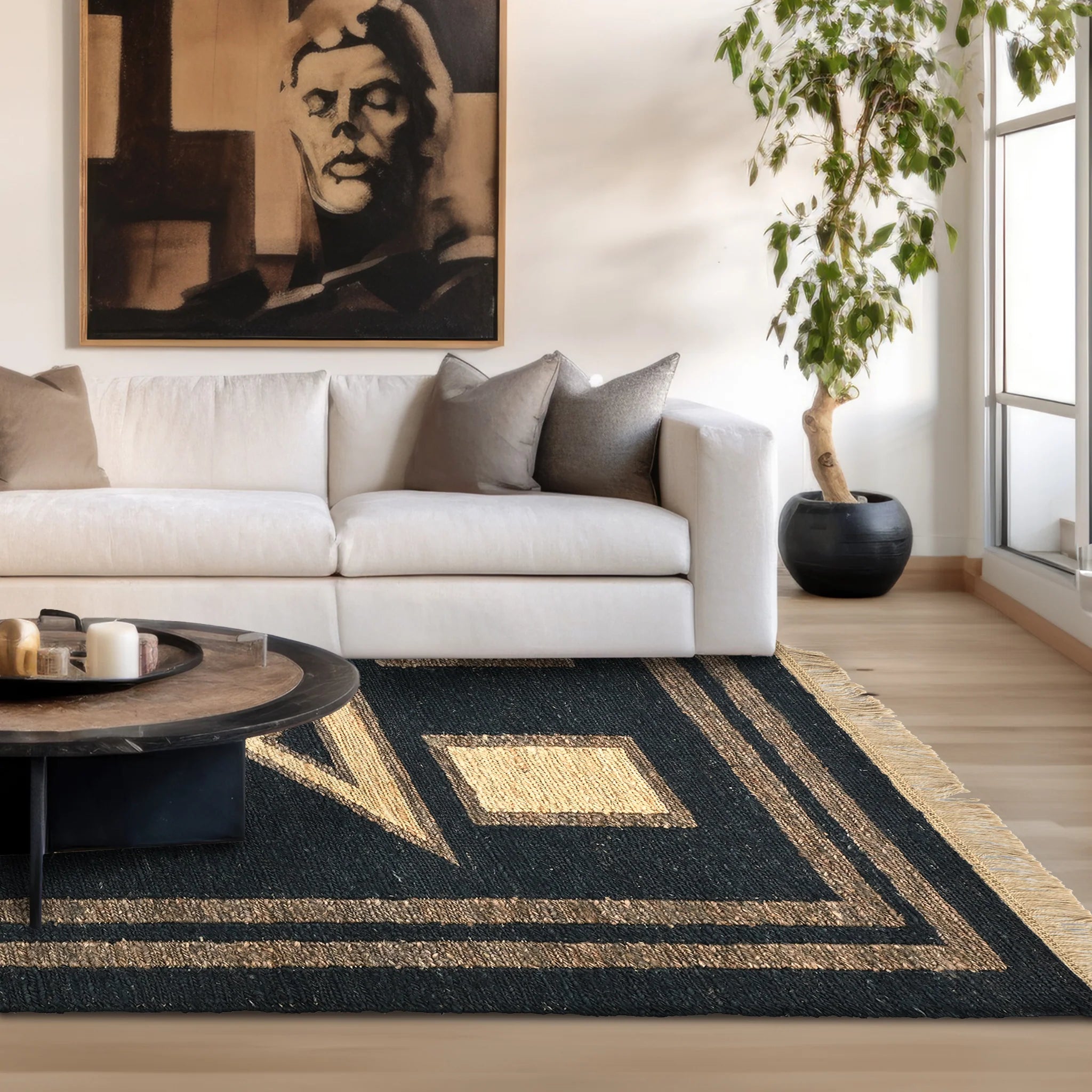 TRAMPOLINE Vani Hand Woven Large Jute Rug, 230x160 cm