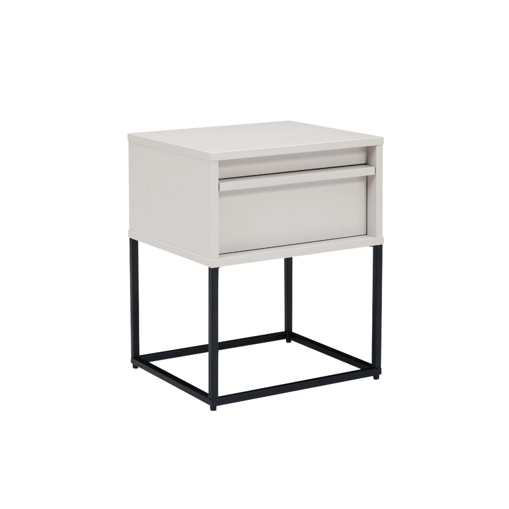 TWENTY10 DESIGNS Everyday Living Collection Albion Single Drawer Bedside Table, Stone Finish
