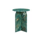 TWENTY10 DESIGNS Everyday Living Collection Arco Round Side Table in Amazon Green Marble Effect