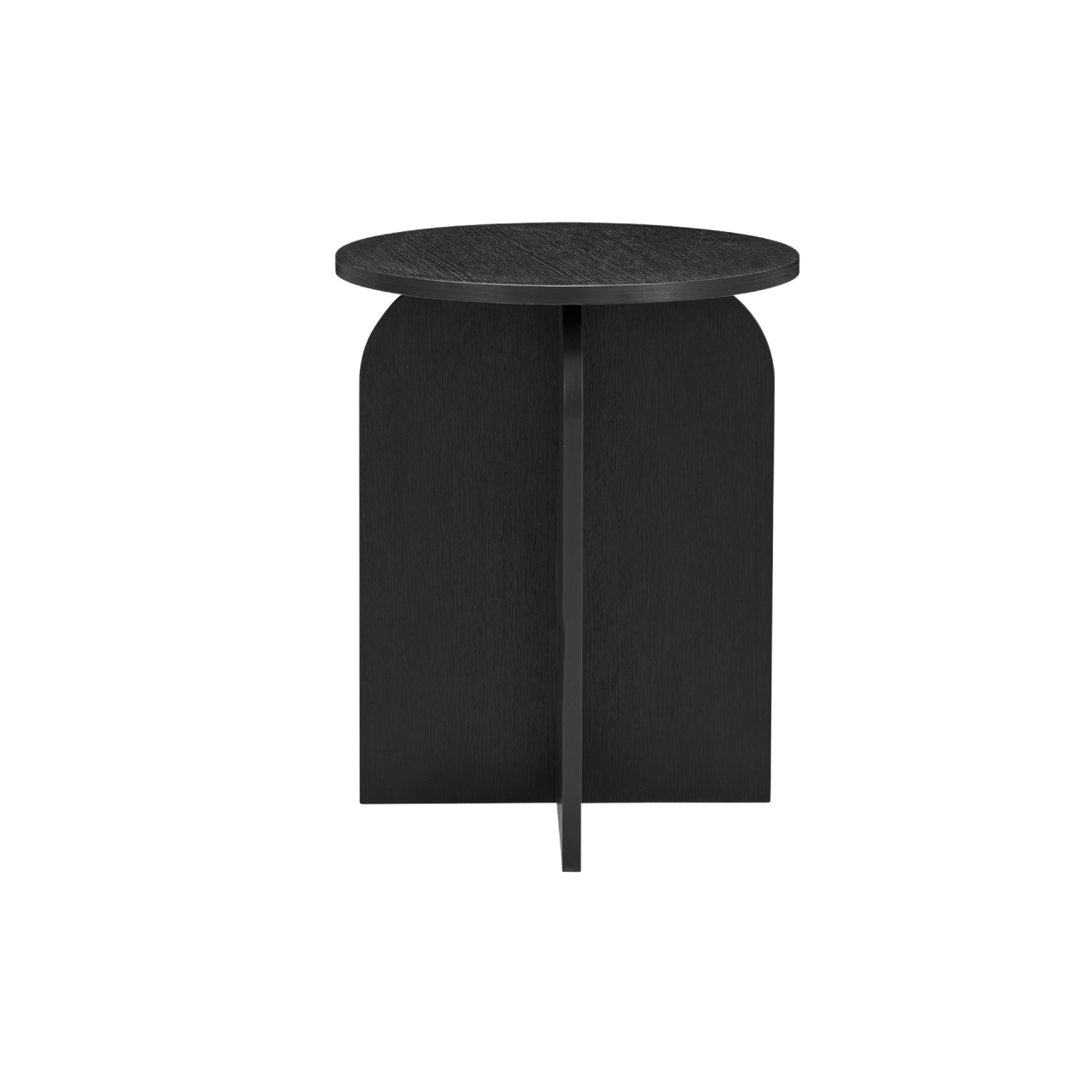TWENTY10 DESIGNS Everyday Living Collection Arco Round Side Table in Black Woodgrain Finish