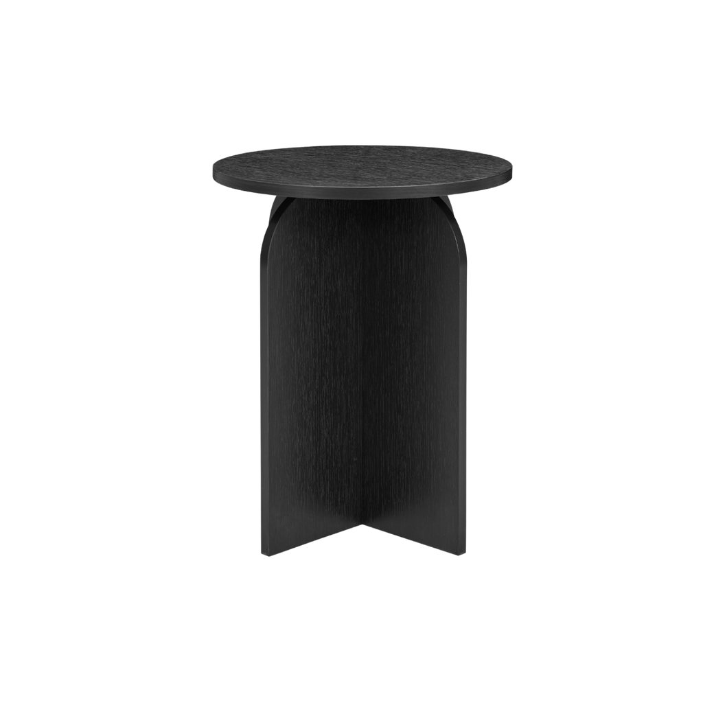 TWENTY10 DESIGNS Everyday Living Collection Arco Round Side Table in Black Woodgrain Finish