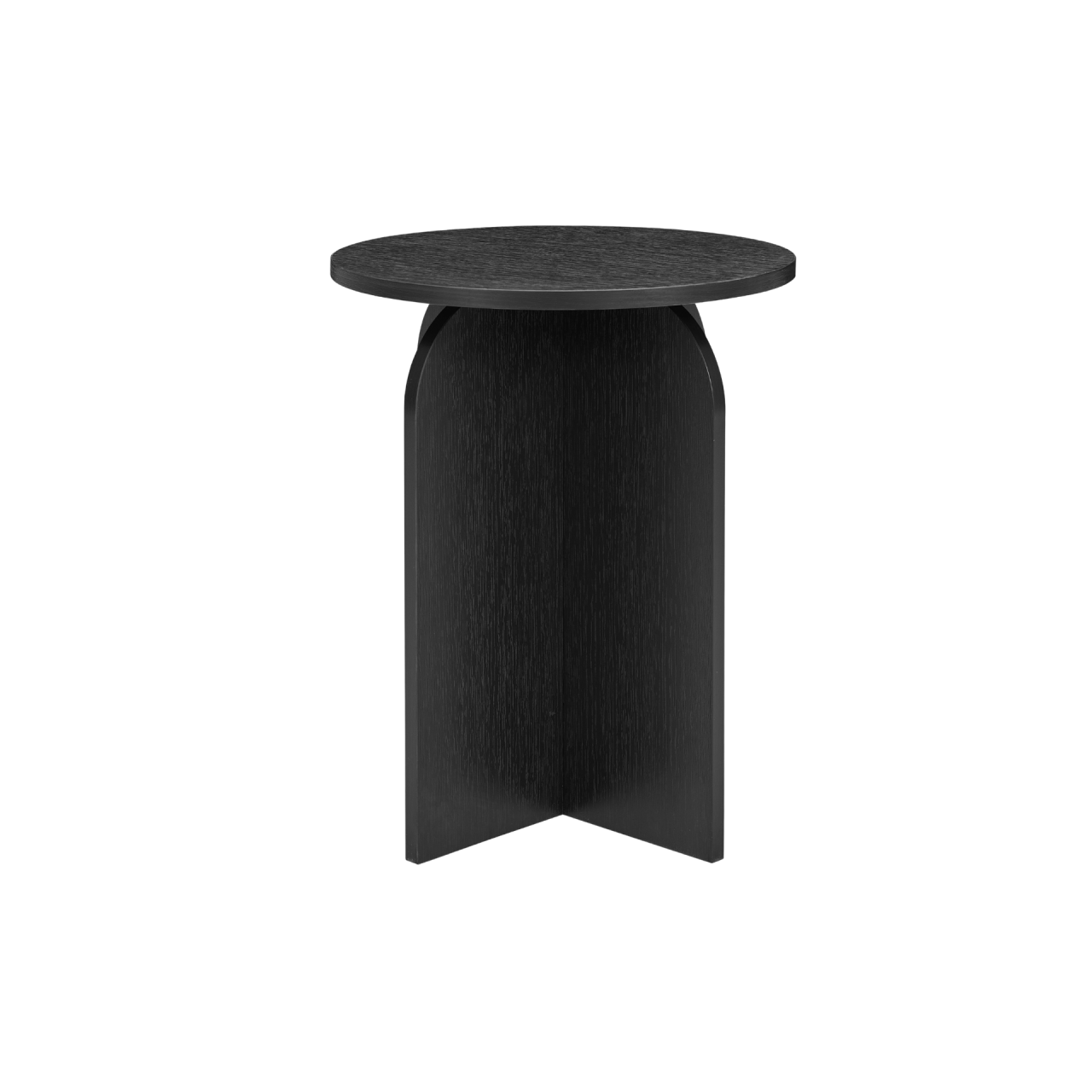 TWENTY10 DESIGNS Everyday Living Collection Arco Round Side Table in Black Woodgrain Finish