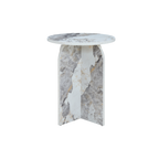 TWENTY10 DESIGNS Everyday Living Collection Arco Round Side Table in Pandora Marble Effect