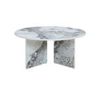 TWENTY10 DESIGNS Everyday Living Collection Aura Round Coffee Table in Pandora Marble-Effect Finish