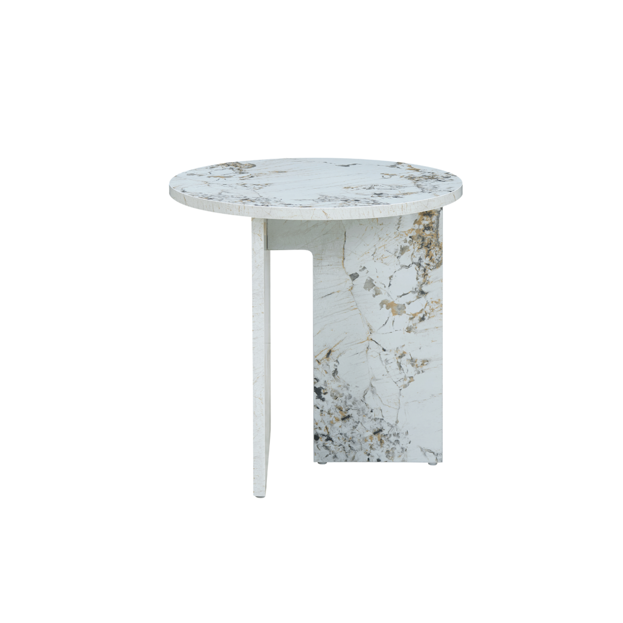 TWENTY10 DESIGNS Everyday Living Collection Aura Side Table in Pandora Marble-Effect Finish