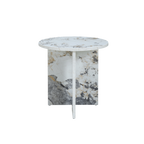 TWENTY10 DESIGNS Everyday Living Collection Aura Side Table in Pandora Marble-Effect Finish