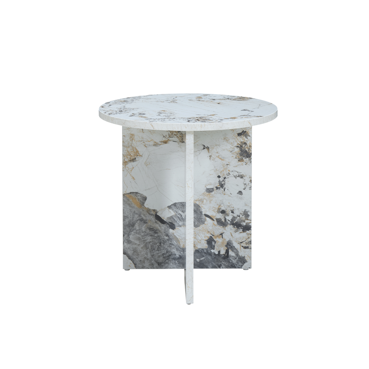 TWENTY10 DESIGNS Everyday Living Collection Aura Side Table in Pandora Marble-Effect Finish