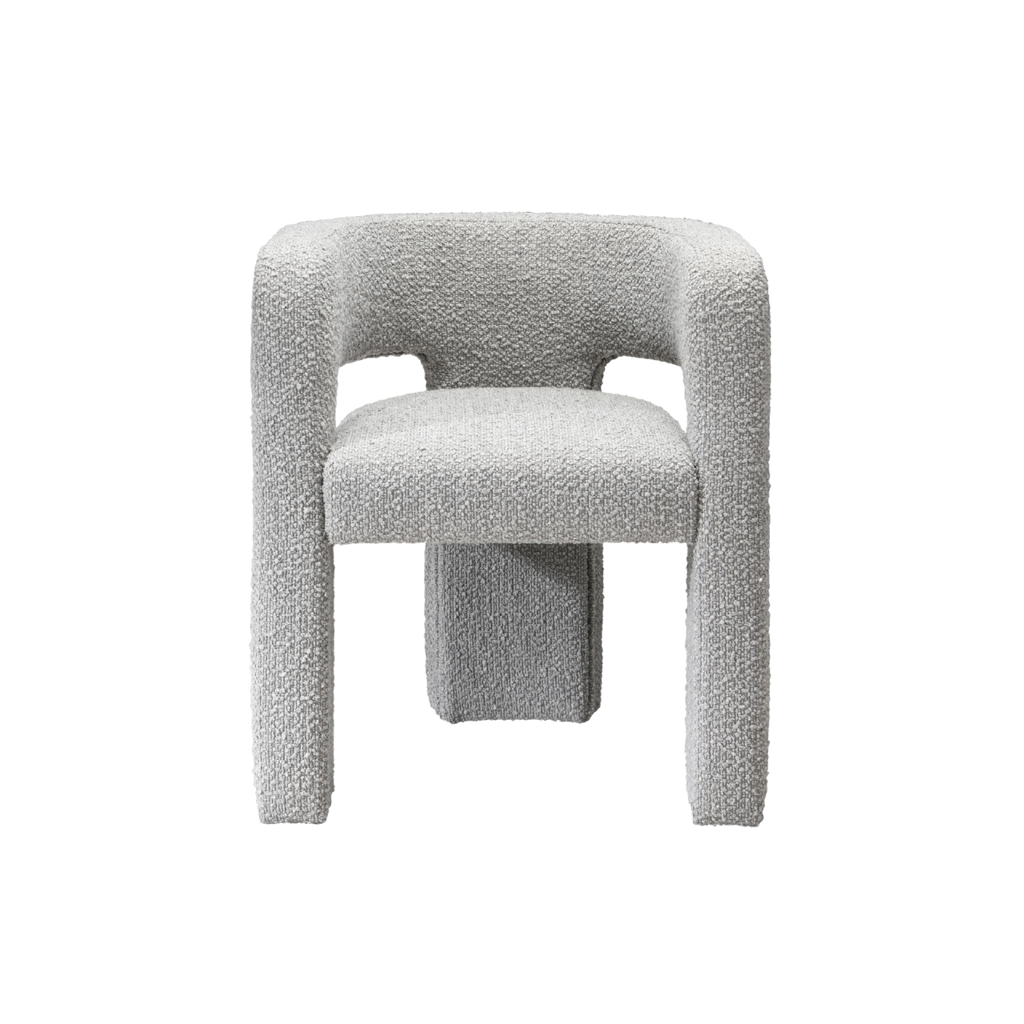TWENTY10 DESIGNS Everyday Living Collection Crescent Occasional Chair and Armchair, Eco-Friendly And Sustainable, in Woven Dove Boucle, 62.5 x 58 x 69 cm
