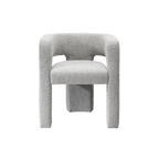 TWENTY10 DESIGNS Everyday Living Collection Crescent Occasional Chair and Armchair, Eco-Friendly And Sustainable, in Woven Dove Boucle, 62.5 x 58 x 69 cm