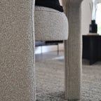 TWENTY10 DESIGNS Everyday Living Collection Crescent Occasional Chair and Armchair, Eco-Friendly And Sustainable, in Woven Dove Boucle, 62.5 x 58 x 69 cm
