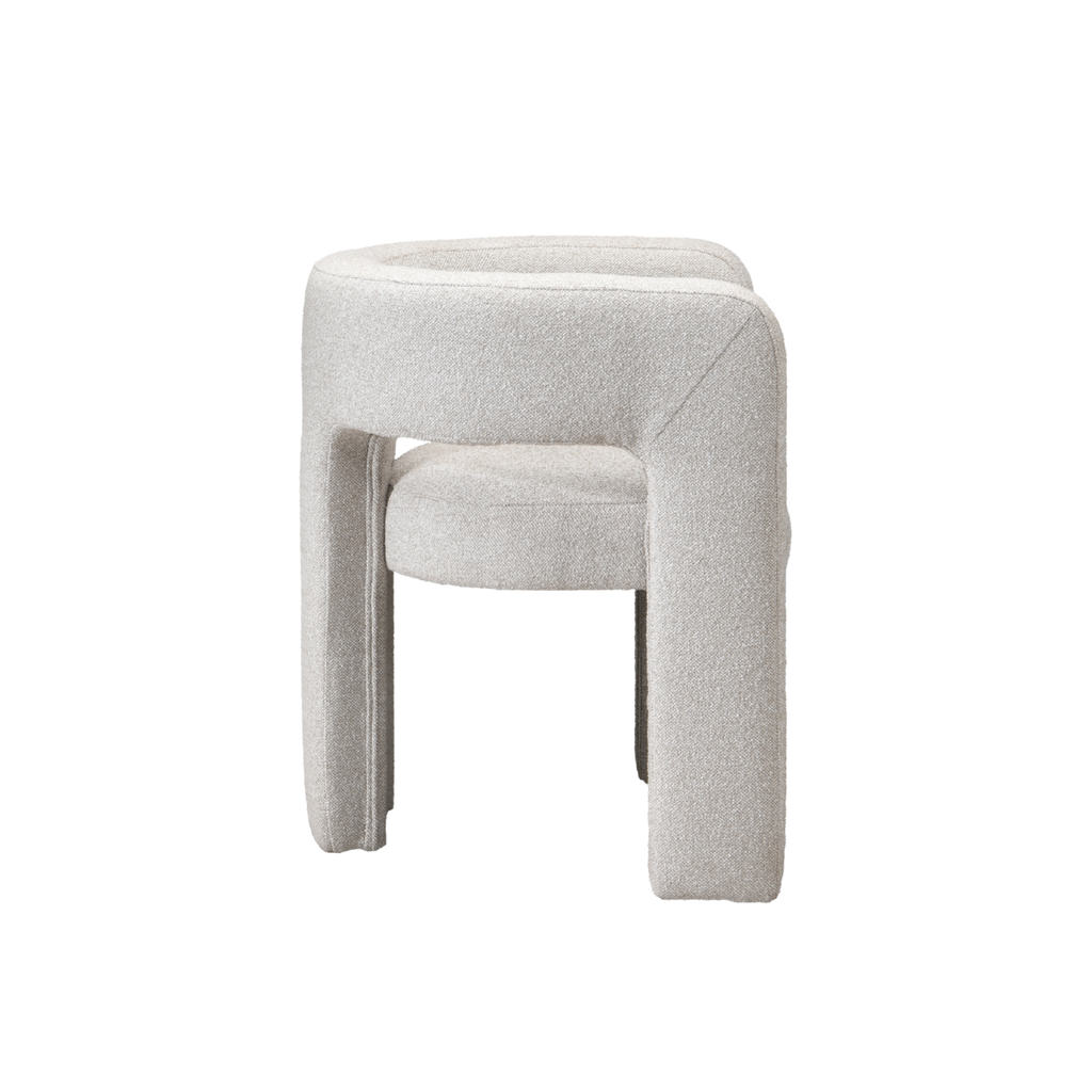 TWENTY10 DESIGNS Everyday Living Collection Crescent Occasional Chair and Armchair, Eco-Friendly And Sustainable, in Woven Mink Boucle, 625 x 580 x 690 cm