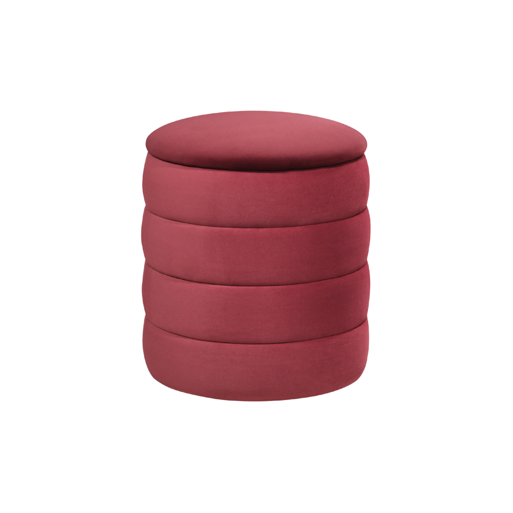 TWENTY10 DESIGNS Everyday Living Collection Eco-Friendly Burgundy Ripple Round Stool, Ø 44 x H 48 cm