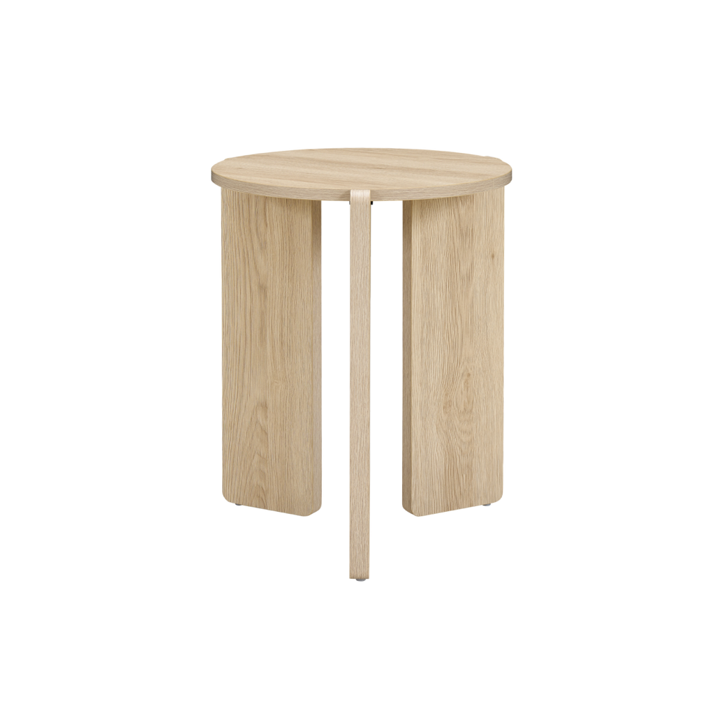 TWENTY10 DESIGNS Everyday Living Collection, Halo Round Side Table, Oak Woodgrain Finish