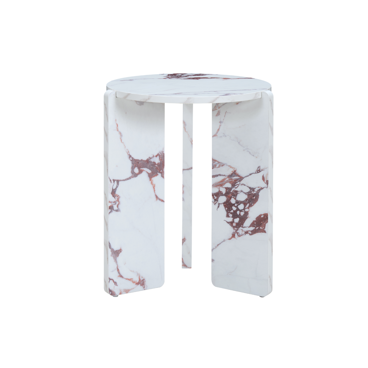 TWENTY10 DESIGNS Everyday Living Collection, Halo Round Side Table, Violetta Marble Effect