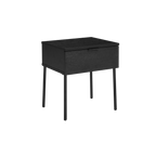 TWENTY10 DESIGNS Everyday Living Collection Luna 1-Drawer Bedside Table, Black Woodgrain Finish