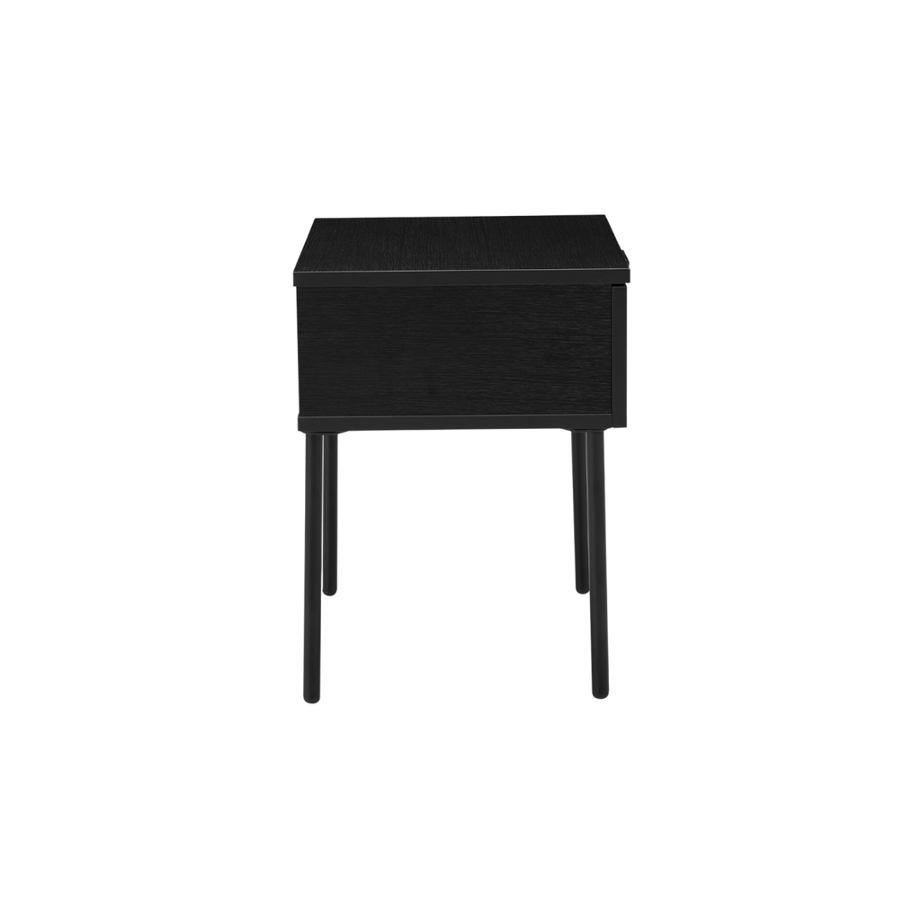 TWENTY10 DESIGNS Everyday Living Collection Luna 1-Drawer Bedside Table, Black Woodgrain Finish