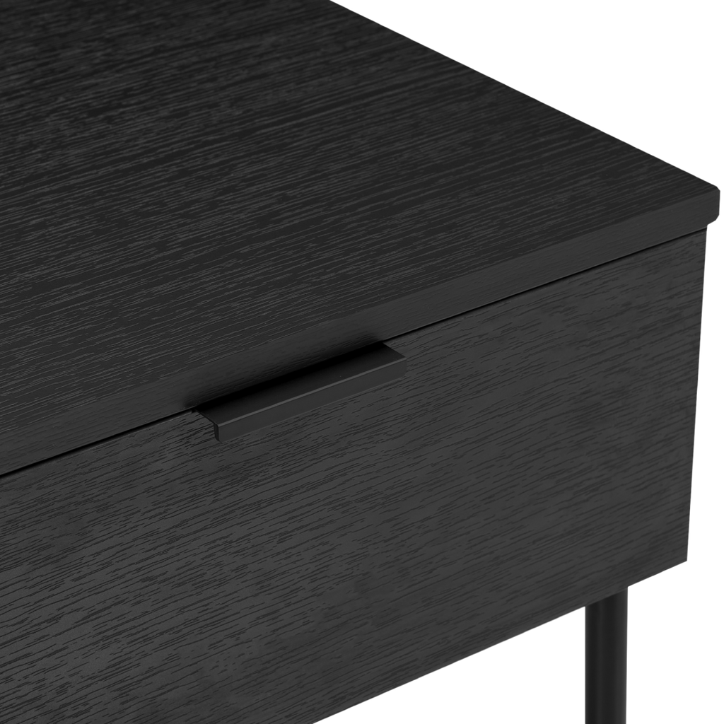 TWENTY10 DESIGNS Everyday Living Collection Luna 1-Drawer Bedside Table, Black Woodgrain Finish