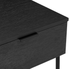 TWENTY10 DESIGNS Everyday Living Collection Luna 1-Drawer Bedside Table, Black Woodgrain Finish
