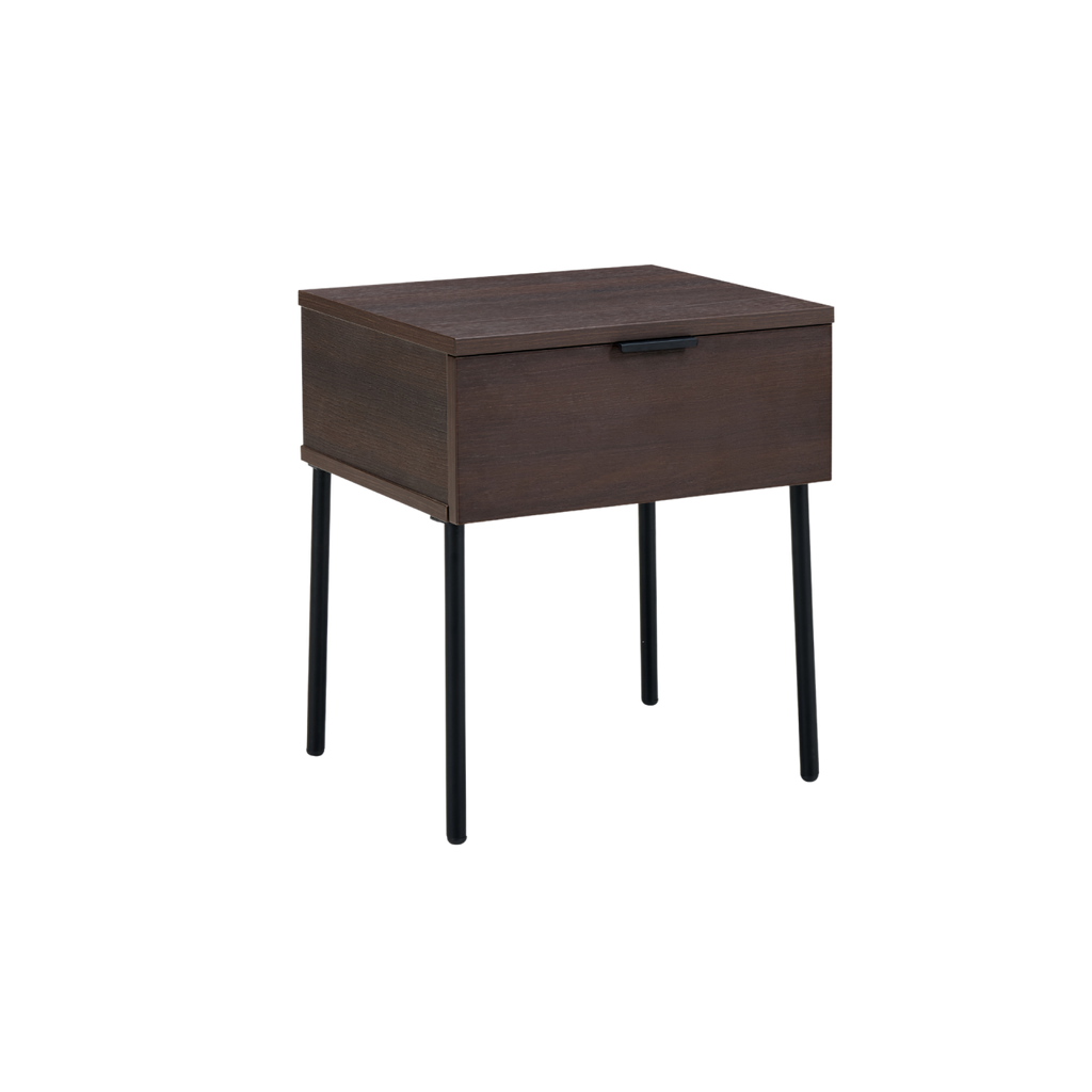TWENTY10 DESIGNS Everyday Living Collection Luna 1-Drawer Bedside Table, Espresso Woodgrain Finish