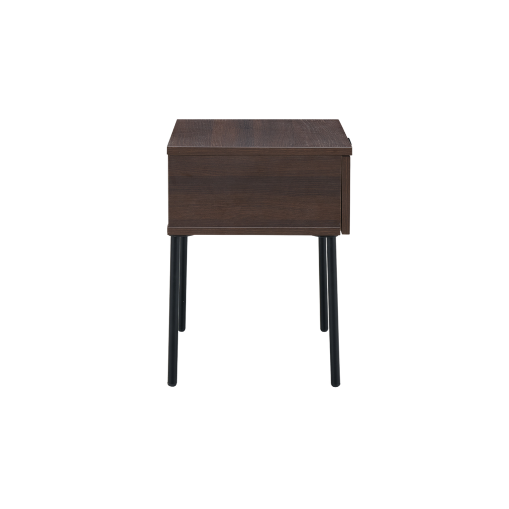 TWENTY10 DESIGNS Everyday Living Collection Luna 1-Drawer Bedside Table, Espresso Woodgrain Finish