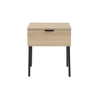 TWENTY10 DESIGNS Everyday Living Collection Luna 1-Drawer Bedside Table, Oak Woodgrain Finish