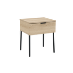 TWENTY10 DESIGNS Everyday Living Collection Luna 1-Drawer Bedside Table, Oak Woodgrain Finish