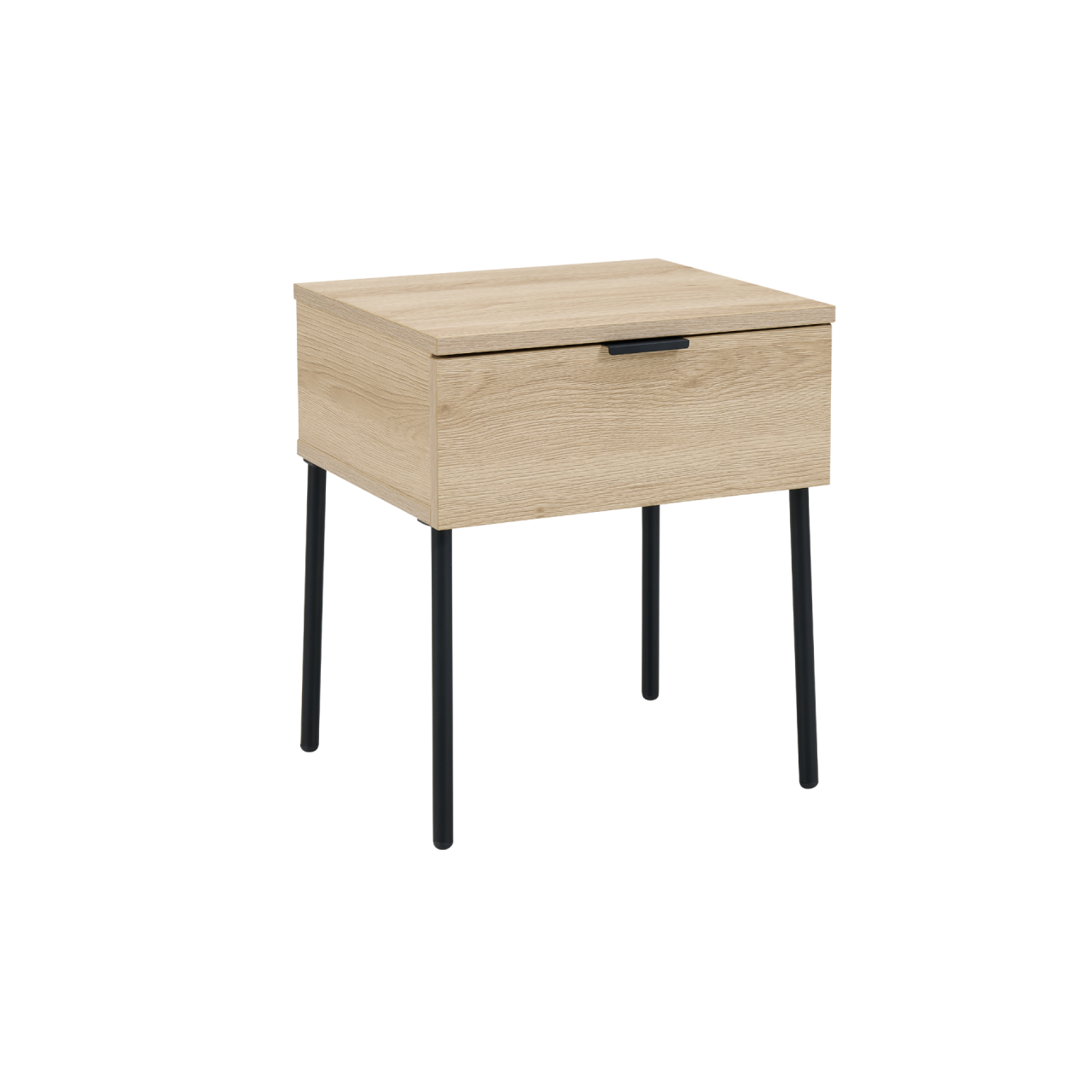 TWENTY10 DESIGNS Everyday Living Collection Luna 1-Drawer Bedside Table, Oak Woodgrain Finish
