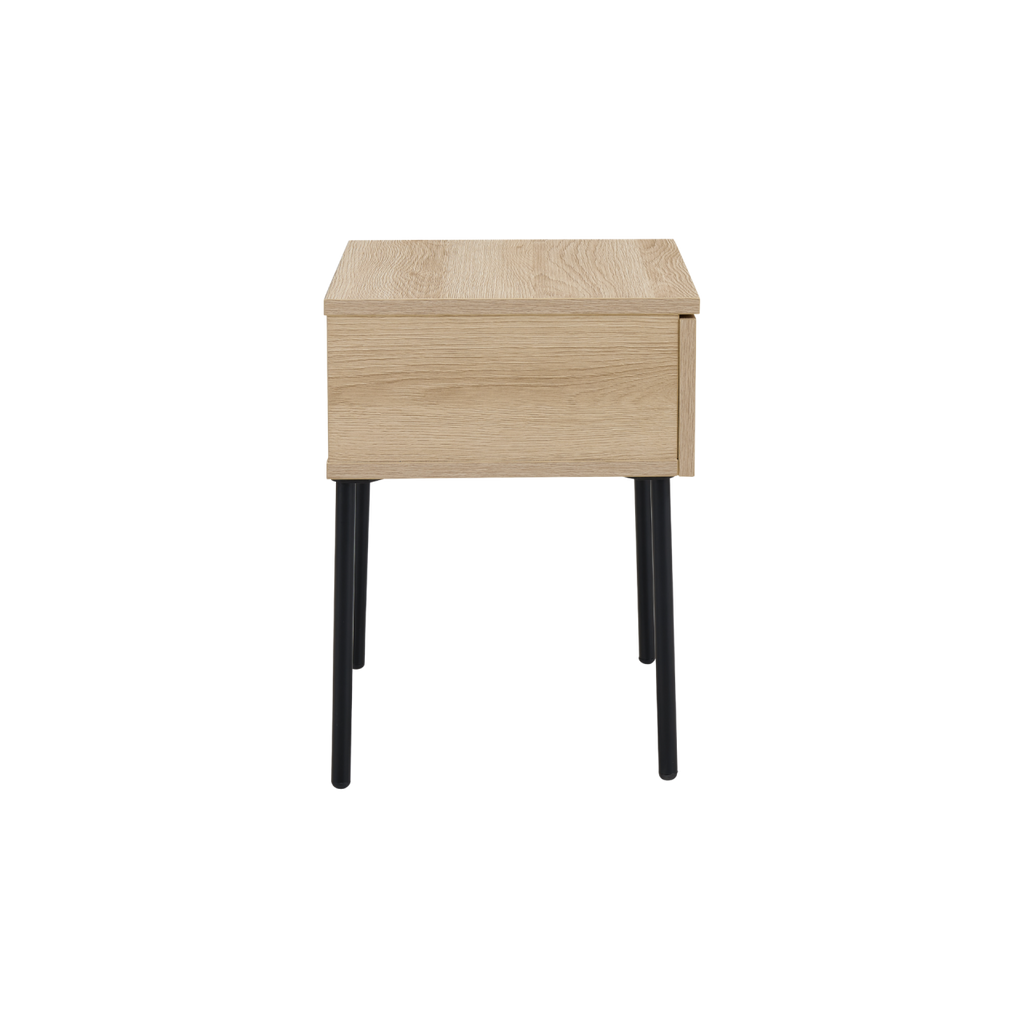 TWENTY10 DESIGNS Everyday Living Collection Luna 1-Drawer Bedside Table, Oak Woodgrain Finish