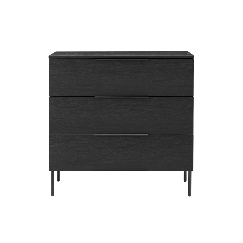 TWENTY10 DESIGNS Everyday Living Collection Luna 3-Drawer Chest of Drawers, Black Woodgrain Finish