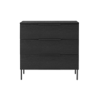 TWENTY10 DESIGNS Everyday Living Collection Luna 3-Drawer Chest of Drawers, Black Woodgrain Finish