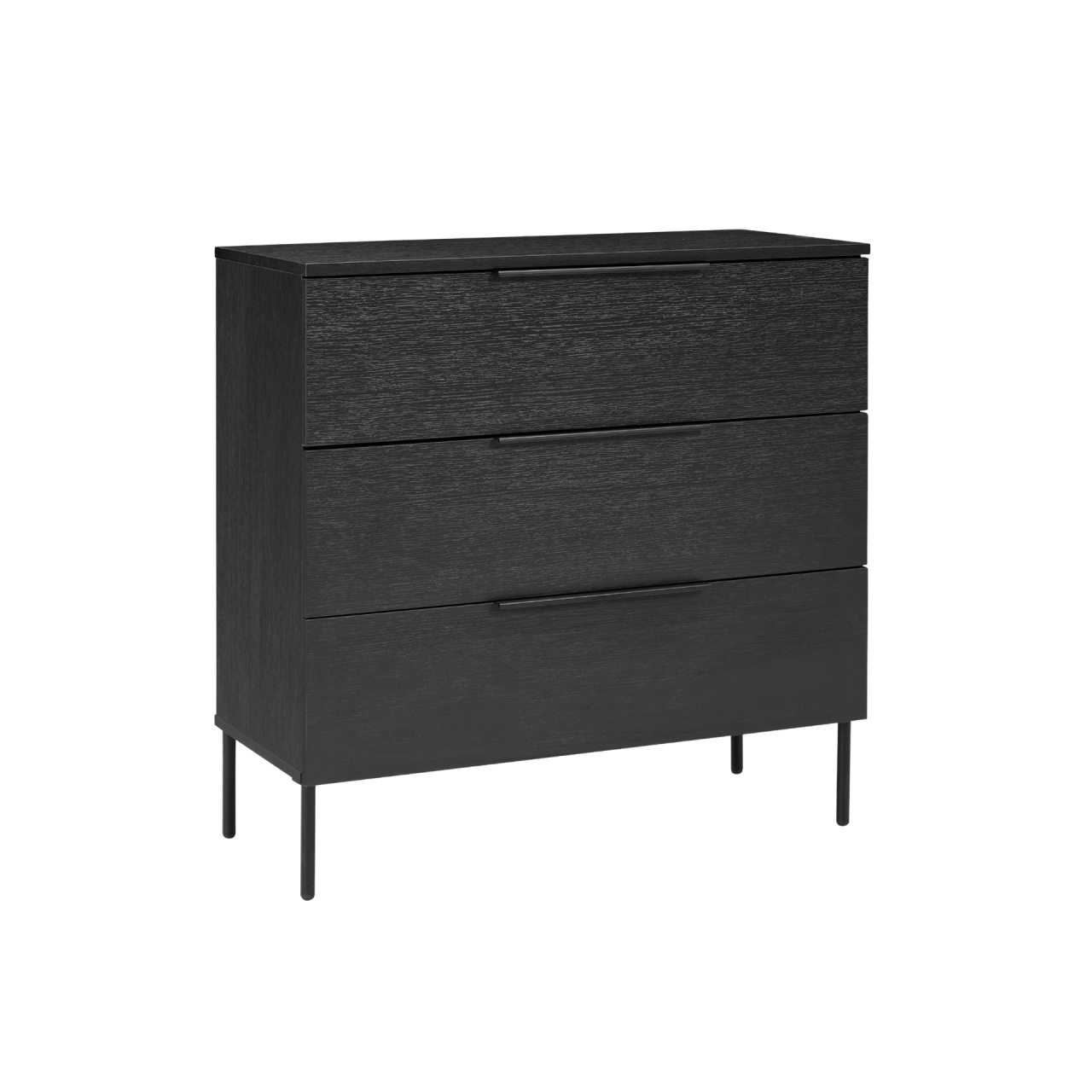 TWENTY10 DESIGNS Everyday Living Collection Luna 3-Drawer Chest of Drawers, Black Woodgrain Finish