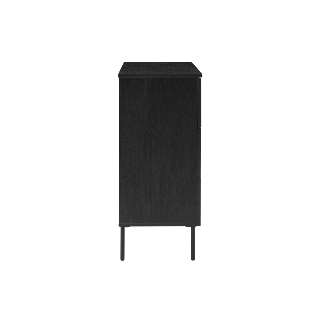 TWENTY10 DESIGNS Everyday Living Collection Luna 3-Drawer Chest of Drawers, Black Woodgrain Finish
