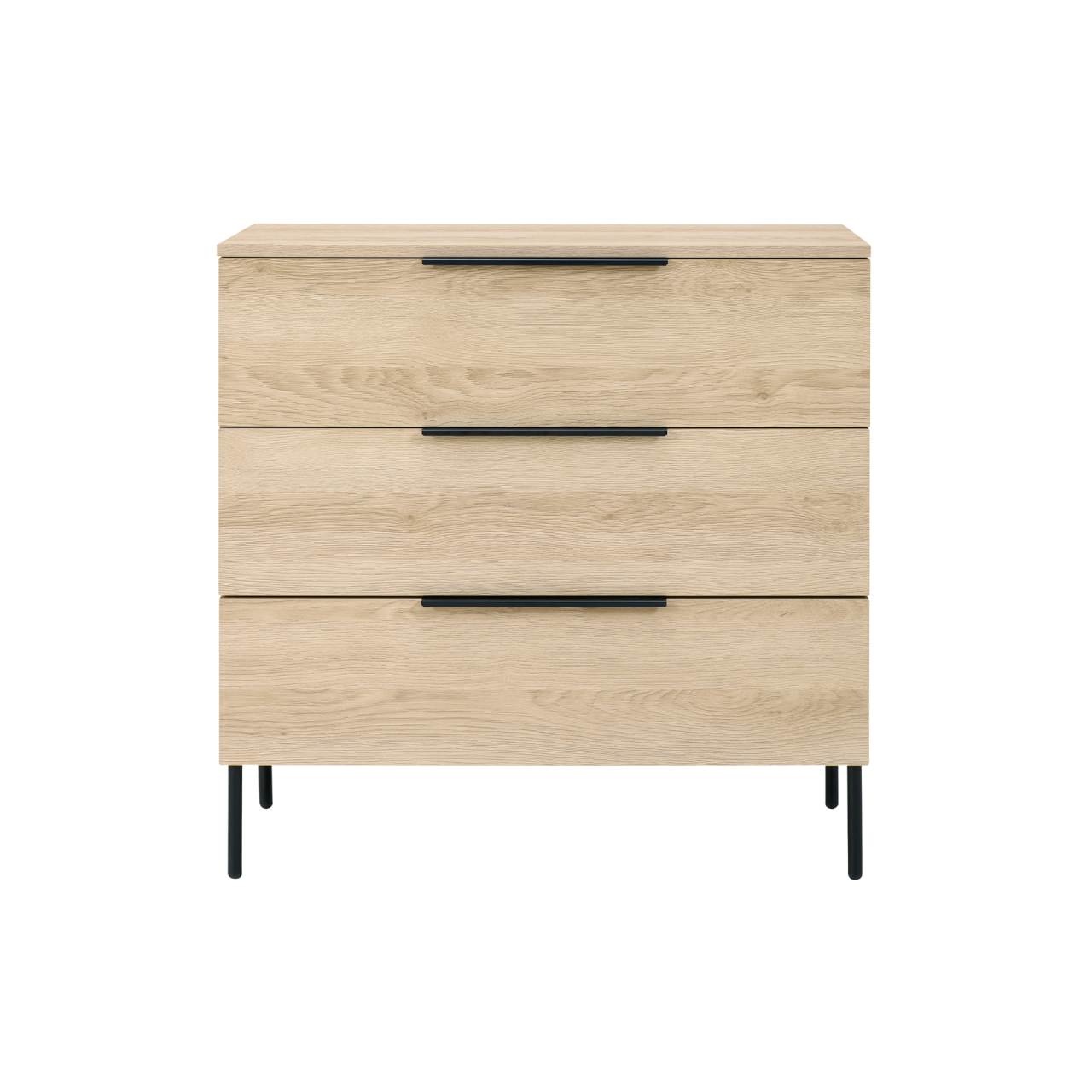 TWENTY10 DESIGNS Everyday Living Collection Luna 3-Drawer Chest of Drawers, Oak Woodgrain Finish